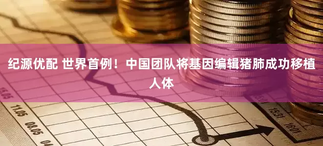 纪源优配 世界首例！中国团队将基因编辑猪肺成功移植人体